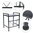 thumbnail image 6 of LELINTA Expandable Metal Microwave Oven Rack Shelf Kitchen Supplies Tableware Storage Carbon Stainless Steel Counter Rice Cooker Stand Contains 2 Tiers with 3 Hooks Black, 6 of 8