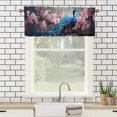 thumbnail image 3 of Peacock Valance Curtain for Kitchen Retro Floral Elegant Bird Watercolor Peacock Feather Privacy Decorative Rod Pocket Short Window Valance Curtains 54 by 18 in, 1 Panel, 3 of 6