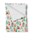 thumbnail image 2 of Xmas Soft Flannel Fleece Blanket, Christmas Tree Presents Noel Holiday Happy Owl Reindeer Pine Tree Yuletide Celebration, Cozy Plush for Indoor and Outdoor Use, 50" x 60", Multicolor, by Ambesonne, 2 of 5