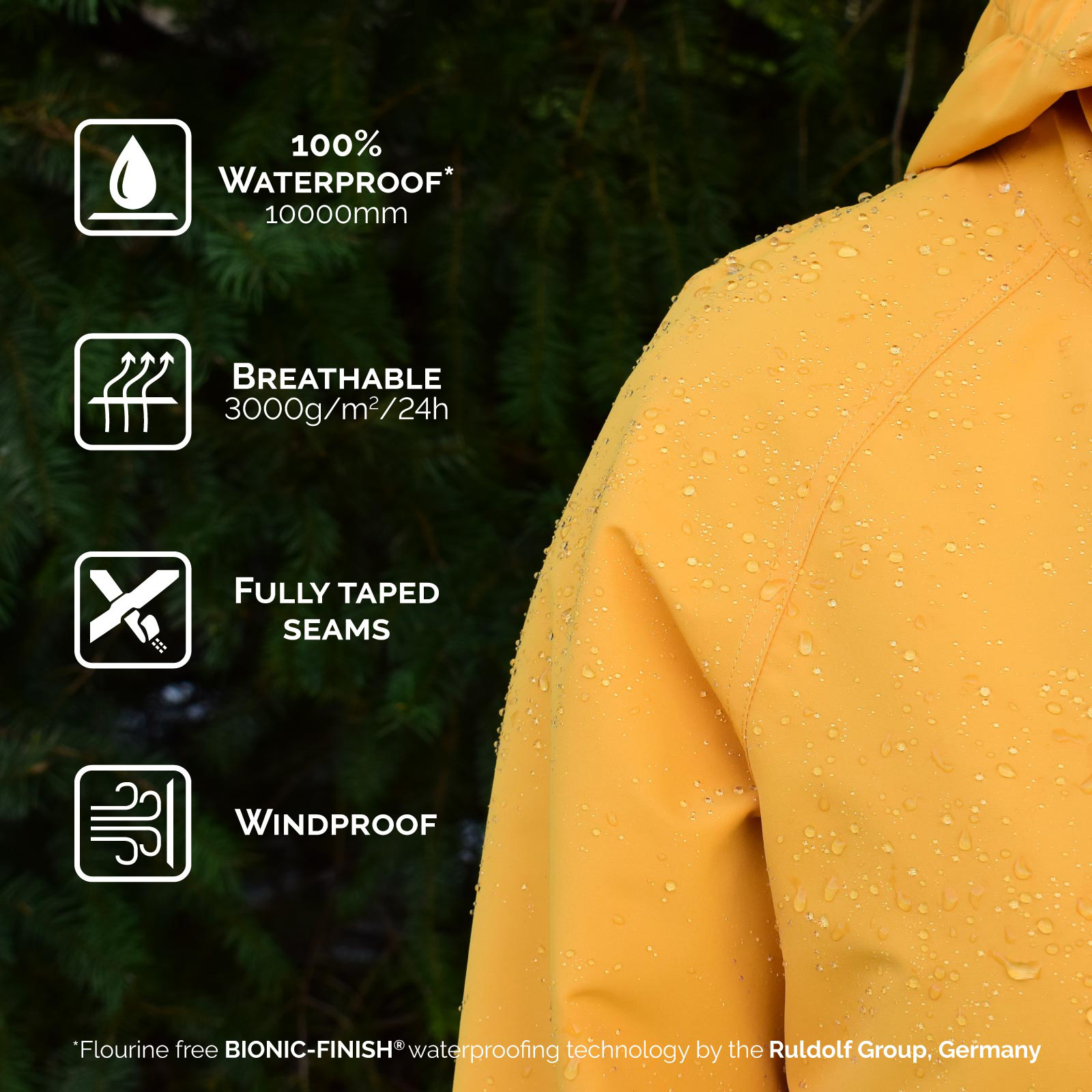 JAN & JUL Waterproof Rain-Coat for Women Thigh-Length Jacket (Heather Grey, Size L) - image 4 of 7