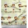 thumbnail image 1 of Soimoi Rayon Fabric Cook Girl Print Fabric by the Yard 56 Inch Wide, 1 of 3