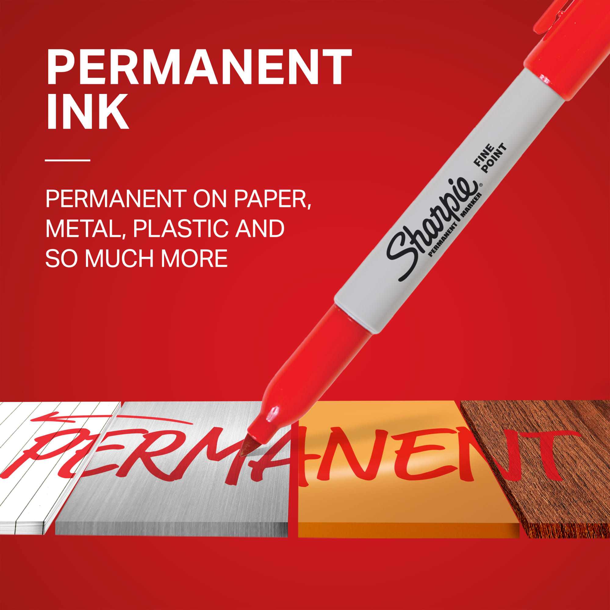 Sharpie Permanent Markers, Fine Point, Red, 36 Count photo 2