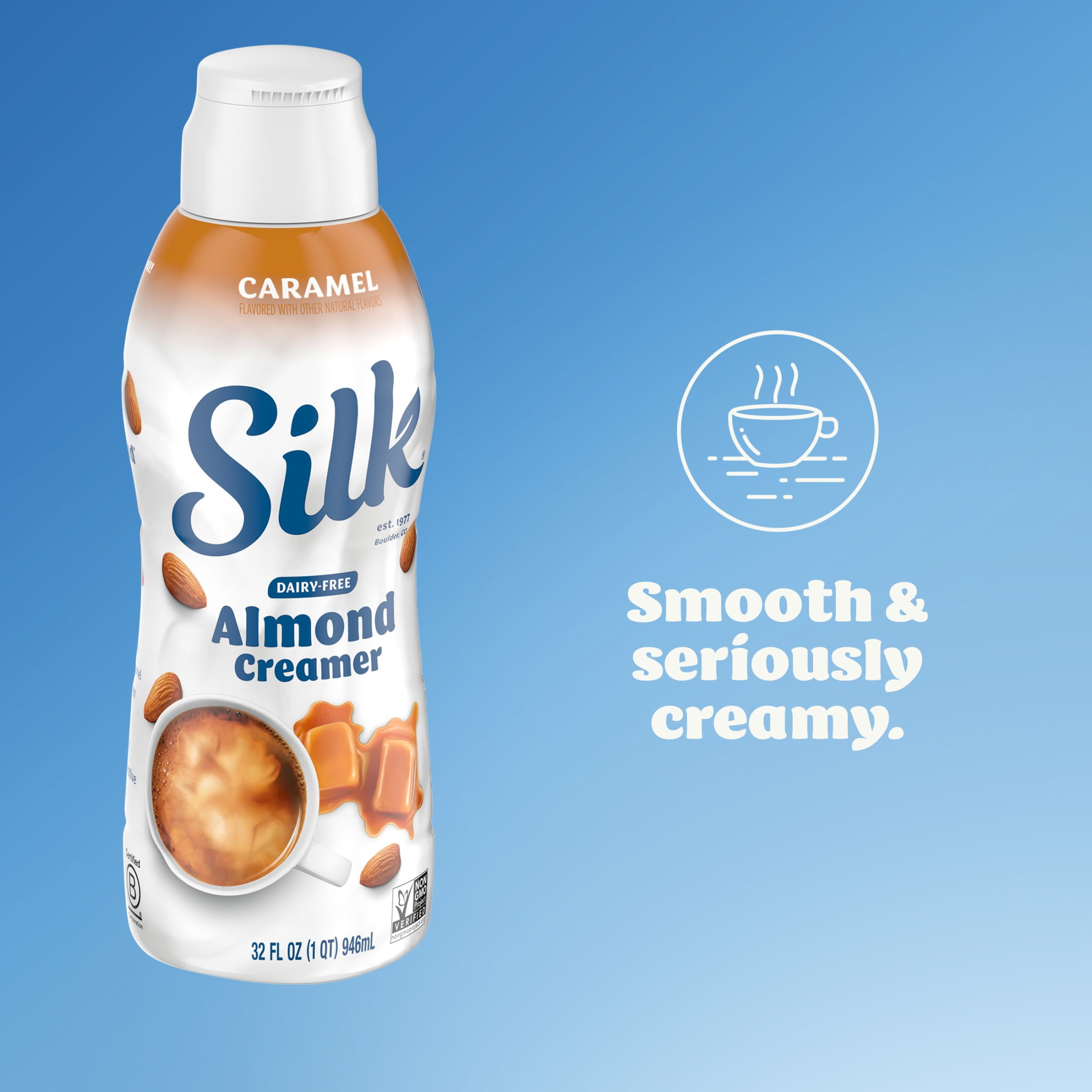 Silk Dairy Free, Gluten Free, Caramel Almond Creamer, 32 fl oz Carton