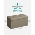 thumbnail image 4 of SONGMICS 30" Storage Ottoman Bench Folding Leather Ottoman Storage Footrest Hold up to 660lb Light Taupe, 4 of 6