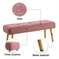 thumbnail image 4 of Sanmadrola Upholstered Bench with Wood Color Metal Legs Entryway Bench Shoe Bench Sofa Bench Dining Chair for Living Room Dining Room and Bedroom End of Bed, 44.68", Pink, 4 of 9