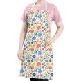 thumbnail image 5 of Pioneer Flower Floral Print Pattern Apron for Women and Men, Cotton Linen Waterproof with Pockets, Adjustable, 33x27 Inch for Kitchen, Gardening, BBQ, Salon, 5 of 6