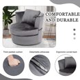 thumbnail image 6 of Miekor Furniture Single Sofa Chair Mid-Century Modern Accent Chair 360°Rotating Sofa Chair for Living Room Bedroom Gray S00003, 6 of 6