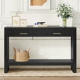thumbnail image 1 of MODERNLUXE 47" Narrow Long Console Table, Wood Entryway Table with 2 Storage Drawers & Open Shelf, Sofa Table Behind The Couch for Living Room, Entrance, Hallway,Black, 1 of 8