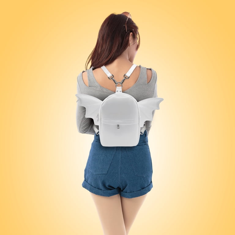 Women Fashion Mini Backpack Detachable Bat Angel Wing  display picture 3