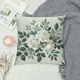 thumbnail image 2 of Creowell Floral Green Grey Designer Pillow High End Accent Pillow Geometric Modern Art Farmhouse Decor Throw Pillow Cover, Cushion Pillowcase For Outdoor Sofa Bedroom Home Decorative Gifts，Multi-Size, 2 of 5