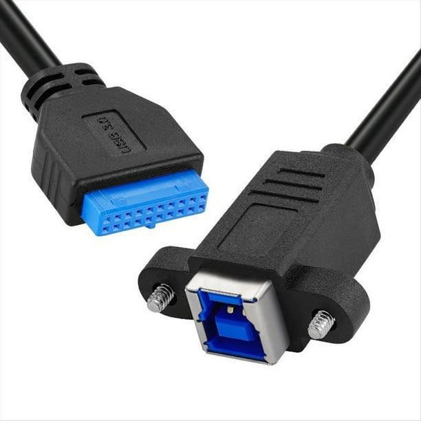 Cable de Extensión USB 3.0 Tipo B Hembra A USB 3.0 de 20 Pines con Conector IDC Macho, 5 Gbps, para Disco SSD, Cámara, Datos, 30 cm