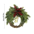 thumbnail image 3 of Christmas Farmhouse Wreath – 16" Rustic Grapevine Door Garland with Realistic Greenery, Pinecones, Red Berries & Gold Bells, Front Door Wall Hanging Holiday Décor for Home, Spring Seasonal Display, 3 of 8