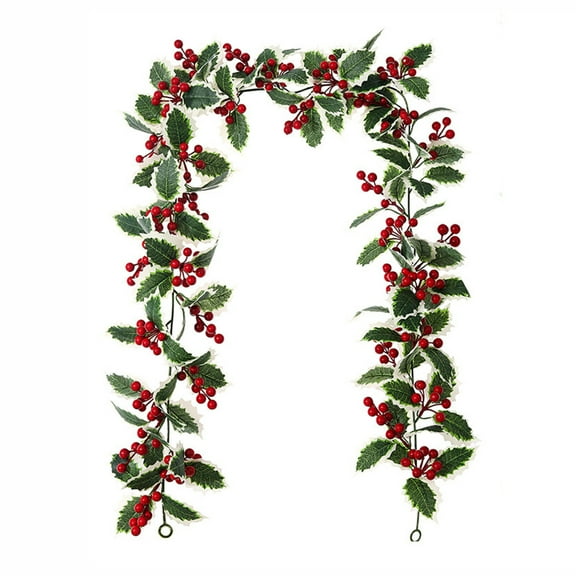 TanSiDing 1pcs Christmas Berry Garland Artificial Vines with Red Berries for Holiday Home Decor Fireplace Mantel Table Centerpiece Wedding Party
