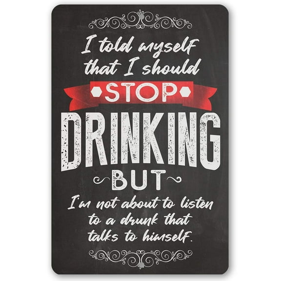 Metal Sign - I Should Stop Drinking - Durable Metal Sign - Use Indoor/Outdoor - Makes Great and Funny Bar Decor Under $25 (12" x 18")