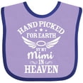 thumbnail image 3 of Inktastic Handpicked for Earth by My Mimi in Heaven with Angel Wings Boys or Girls Baby Bib, 3 of 4