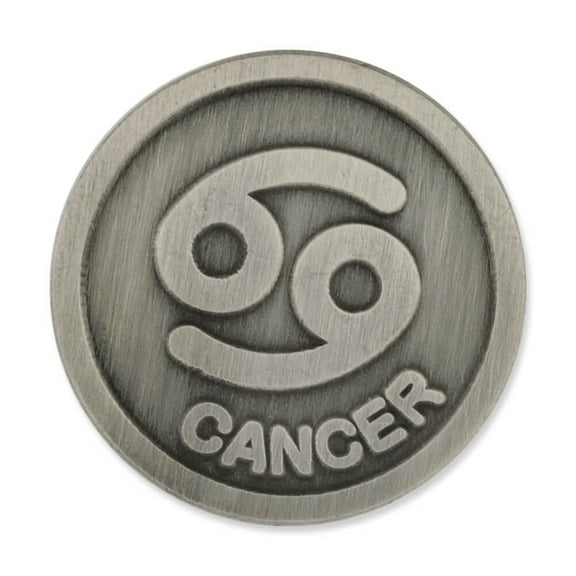 Antique Silver Cancer Zodiac Crab Symbol Lapel Pin