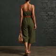 thumbnail image 5 of Purcolt Overalls for Women Dressy Casual Square Neck Spaghetti Strap Wide Leg Cropped Baggy Jumpsuit Lightweight Loose Fit Rompers with Pockets, No Belt, 5 of 7