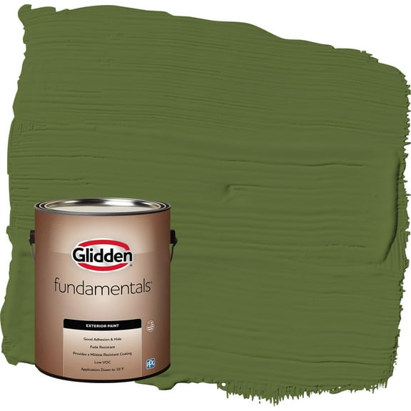 Glidden Fundamentals Globe Artichoke / Green Semi-Gloss Exterior Paint, 1 Gallon