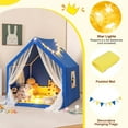 thumbnail image 6 of Costway Unisex Toddlers Large Star Lights Play Tents, Polyester Cotton Blue, 6 of 10