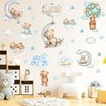 thumbnail image 5 of Pegatinas de pared para niños, osito durmiendo, globo, animales, luna, estrella, decoración de pared, habitación de niños, guardería, sala de estar, 5 of 5