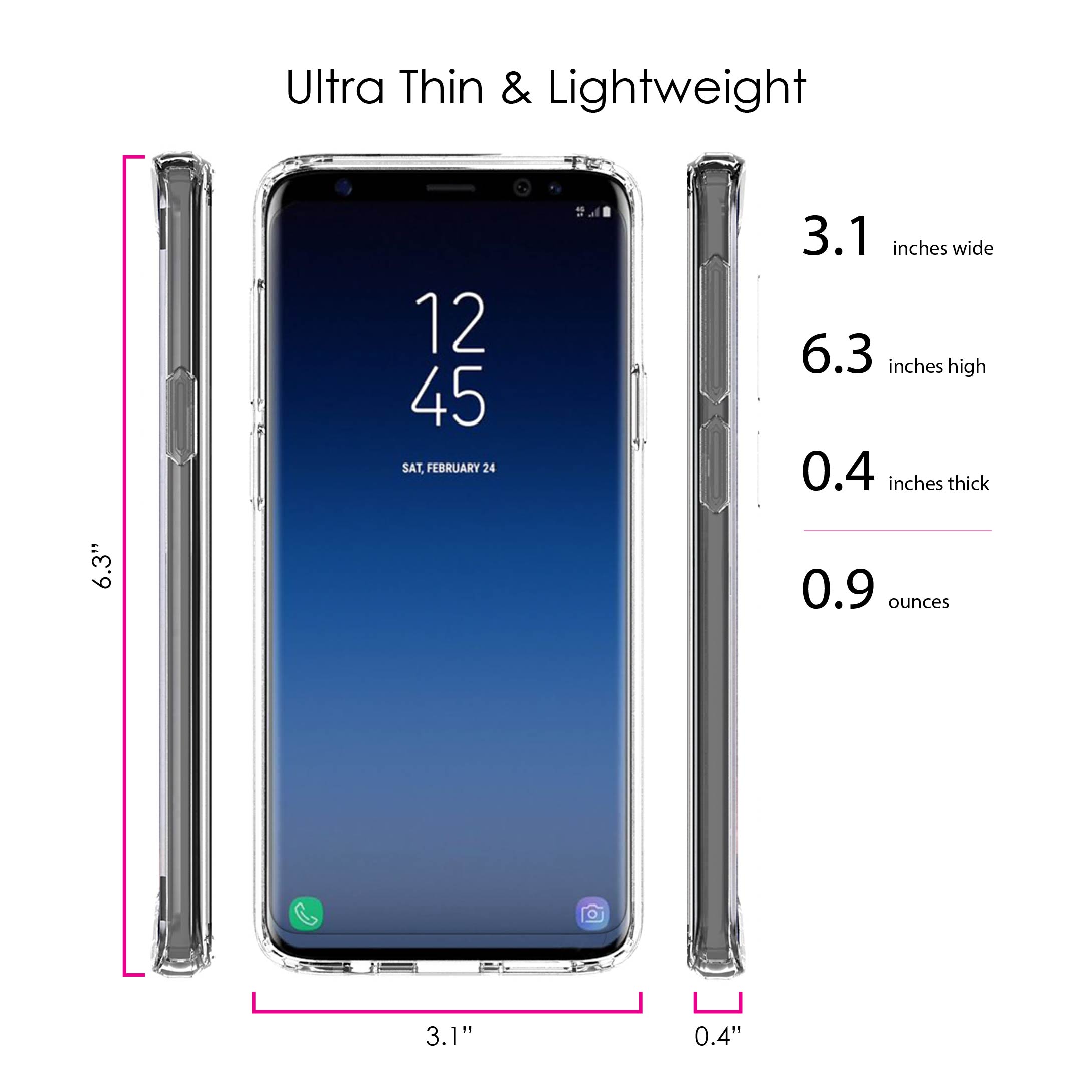 DistinctInk Clear Shockproof Hybrid Case for Samsung Galaxy S9+ PLUS (6.2" Screen) - TPU Bumper Acrylic Back Tempered Glass Screen Protector - Darling Don't Forget to Fall In Love with Yourself - image 5 of 5