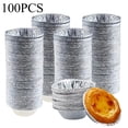 thumbnail image 2 of 100PCS Baking Aluminum Foil Egg Tart Tray Disposable Circular Pastry Mold for Parties Restaurant Kitchen Baking Molds, 2 of 7