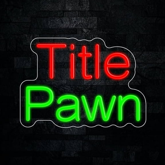 Title Pawn LED Neon Sign 14"L x 10"H #33488