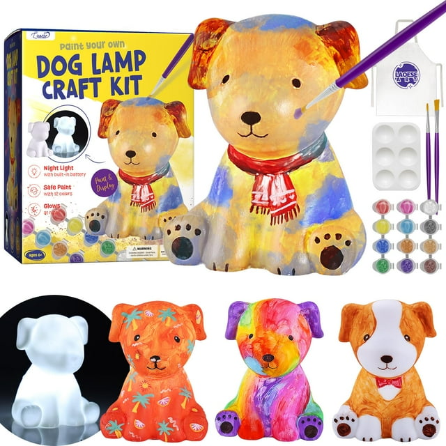 Kit de lámparas Paint Your Own Dog Supplies LAOESE para niños de 6 a 14 años