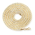 thumbnail image 2 of Nuragold 10k Real Yellow Gold Solid Cuban Curb Link 4mm Diamond Cut Pave Chain Necklace (16"-30") Two Tone Italian Jewelry for Men & Women, 2 of 10