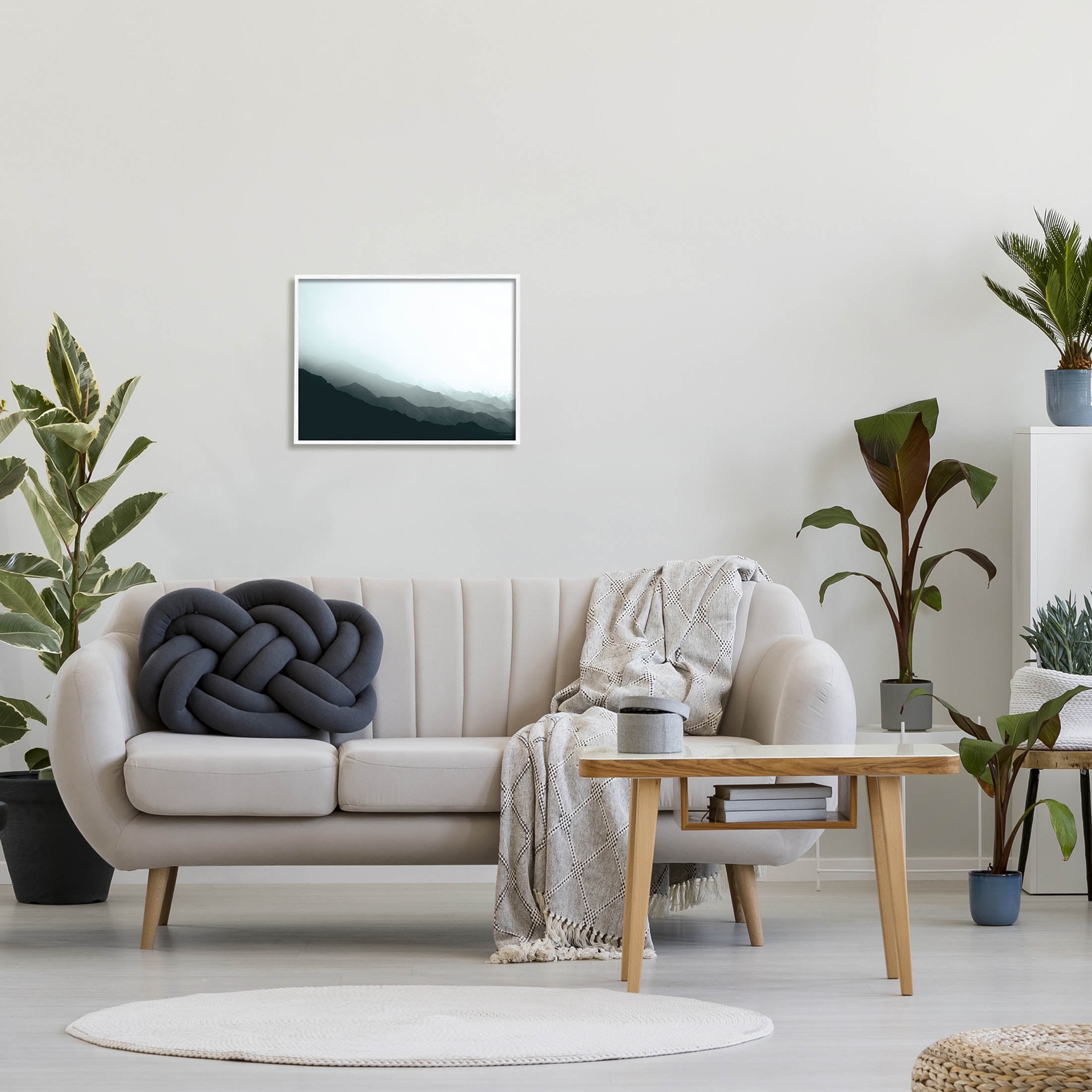 Stupell Industries Misty Mountain Range Slopes Landscape Photograph White Framed Art Print Wall Art, Design by Laura Marshall