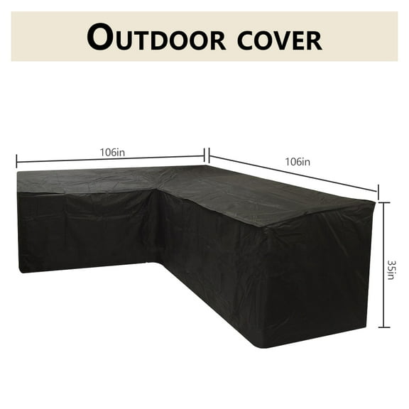 L-Shaped Sectional Sofa Covers Waterproof Outdoor Tear Proof Patio Couch Cover Garden Furniture Protector,210D Waterproof Dustproof Polyester Corner Sofa Couch Protector Cover with Storage Bag