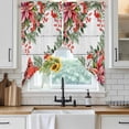 thumbnail image 6 of Cardinal Bird Swag Valances for Windows, Kitchen Window Curtains Over Sink, Winter Poinsettia Pine Cones Berry Wood Window Treatment Curtains for Living Room/Bedroom Curtains 2 Panel Sets 36"x45", 6 of 8