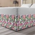 thumbnail image 1 of Rose Bed Skirt, Pastel Blooms Summer Garden Leaves Revival Bouquets Iris Foliage Pattern, Elastic Bedskirt Dust Ruffle Wrap Around for Bedding Decor, 4 Sizes, Coral and Multicolor, by Ambesonne, 1 of 2