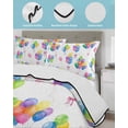 thumbnail image 3 of Twin Quilt Bedding Set, Colorful Balloon Reversible Summer Quilt 3 Pieces, Watercolor Balloons Bow Modern Lightweight Bedspreads Coverlets with 2 Pillow Shams for All Seasons, 3 of 5
