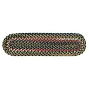 Colonial Mills Set of 13 Beige, Red and White Handmade Braided Stair Tread Rug 28"