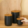 thumbnail image 3 of Jimin Ceramic Canisters Food Storage Jars with Airtight Bamboo Lids for the Kitchen Counter Serving Flour Sugar Cereal and Snacks (Black 260ml), 3 of 9