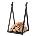 thumbnail image 6 of Resenkos Logs Stand Stacker Holder,Firewood Log Rack,Triangle Firewood Rack with Raised Base for Fireplace Fire Pit-Black, 6 of 7