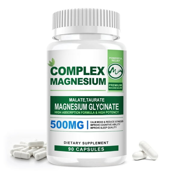 Magnesium Complex Capsule Supplement 500mg -  Magnesium for Sleep, Muscle & Heart - 90 Capsule