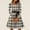 #+004Light Brown, variant on Hogleaql Women's Plus Size Dress Round Neck Trendy Long Sleeve A-Line Swing Dress Checkered Striped Print Lightweight Midi Length Retro Fall Winter Casual Flowy Bow Tie Dress Outfit Gray 4XL