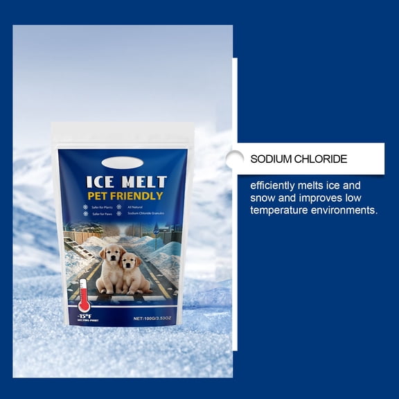 Practical Pet Safe Ice Melt – Pet Friendly Ice Melt, Snow Melt – Blue Granules, Melts to −12°F (−24°C) - Driveway & Sidewalk Salt for Ice
