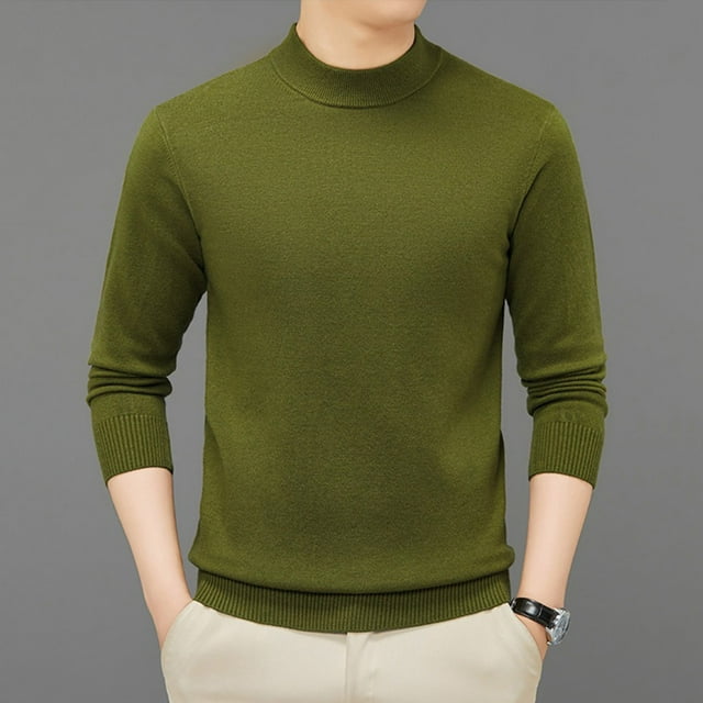 NaWent Chandails Tricotés pour Hommes Automne Hiver Décontracté Uni Chandail à Manches Longues Col Rond Blouse Chandail