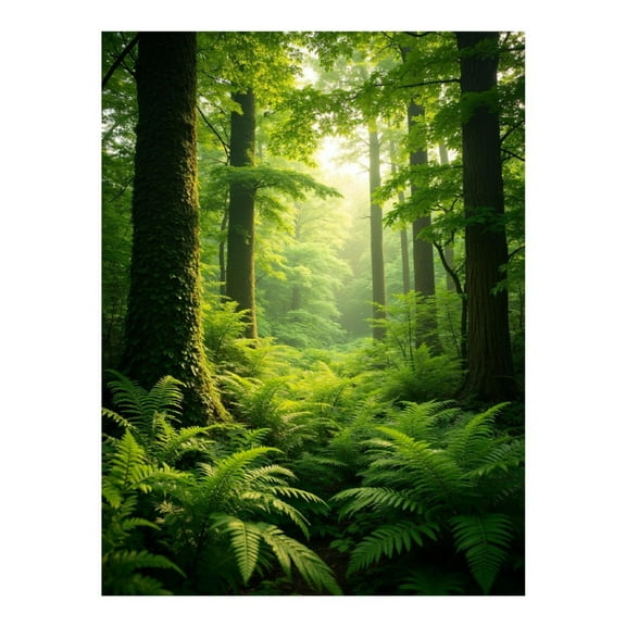 Diamond Art Kit for Adults, Sunlit Forest Ferns Serenity Diamond Painting for Adults Beginners, DIY Diamond Art Painting Kits, 5D Diamond Painting Crafts for Home Decor 12x16 Frameless