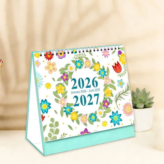 2026 Desk Calendar - Desk Calendar 2026 Standing Flip, January 2026 to June 2027,7" x 8", Desktop Calendar 2026 with Memo Pages, Holidays & Large Blocks