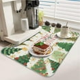 thumbnail image 3 of Christmas Snowflake Dish Drying Mat for Kitchen Counter 2 Pack with Non-Slip Rubber Backing - Absorbent Coffee Bar Mat, Dish Rack Mat, Christmas Trees Dish Drying Mats 18x24+19.5x12 inch, 3 of 7