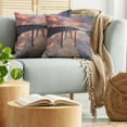 thumbnail image 5 of Ambesonne Landscape Throw Pillow Cover 2 Pack, Flooded Jetty England, 24", Coral Purplegrey, 5 of 5