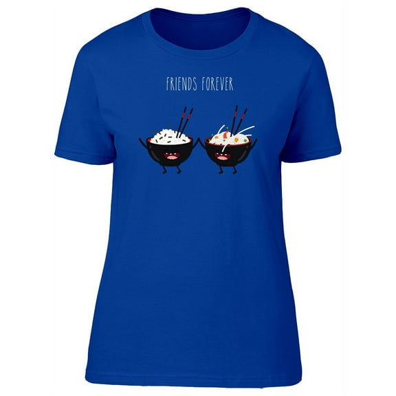 Friendly Noodles And Rice Bowls T-Shirt Women -Image by Shutterstock, Female Large