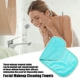 thumbnail image 3 of Unique Bargains 2pcs Reusable Makeup Removal Cleaning Cloth Washable Makeup Remover Cleaning Towels Green 16''x8'', 3 of 7