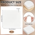 thumbnail image 2 of 50Pcs Wood Pulp Cotton Blank Greeting Cards Square White 90x90x0.5mm diy, 2 of 5