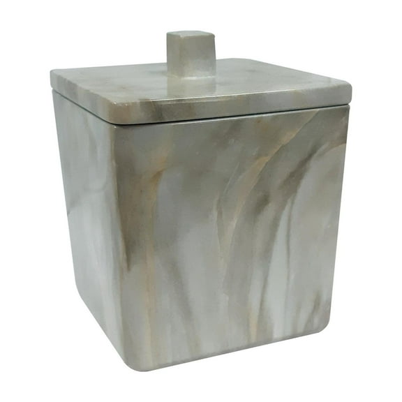 nu steel Stone Hedge Resin Decorative Bathroom Vanity Countertop Storage Organizer Canister Jar