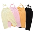 thumbnail image 4 of JAJAHO Girls Casual Sleeveless Jumpsuits Halter Loose Romper Long Pants Kids Toddler Girl Summer Clothes 1-9Y, 4 of 4